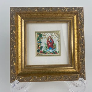 Gerahmtes 6"x6" Miniatur Bild Weihnachtsmann Nikolaus Weihnachten Urlaub Szene - Bild 1 von 6