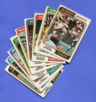 1974 O-Pee-Chee OPC Lot of 9 PINA SPEIER WOOD LINDBLAD AGEE - VGEX-EX overall - Image 1 of 4