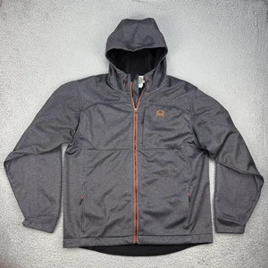 Giacca RCA uomo grande grigia con cappuccio zip intera softshell poliestere outdoor western - Foto 1 di 13