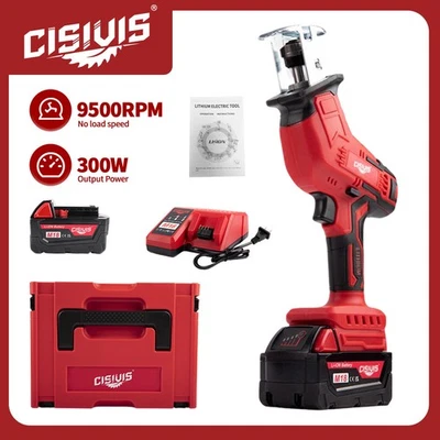 Kit de sierra recíproca inalámbrica con batería y cargador para batería Milwaukee M18 Foto 1 de 4