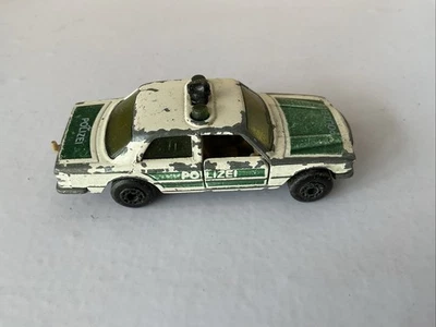 Matchbox Superfast 56 Mercedes 450 SEL German Polizei White/Green Vintage 1980s - Image 1 of 4