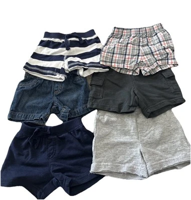 Lote de 6 Pantalones Cortos Infantiles Niño Talla 3M Carter’s/Jumping Bean/Okie Dokie Foto 1 de 4