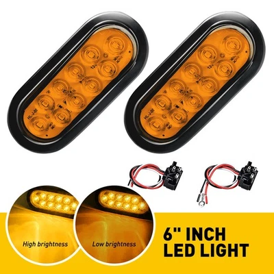 Par Ámbar 6" Luz Ovalada Remolque LED Camión Impermeable Parada/Giro/Cola Sello Marino Foto 1 de 4