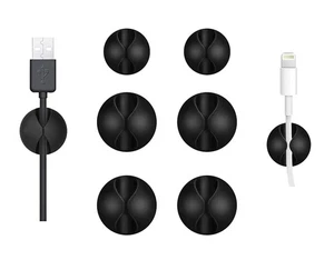 Cable Wire Cord Clips Organizer Holder Self-Adhesive Management Black  - Picture 1 of 7