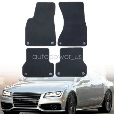 New Fits 2012-2018 Audi A7 Front Rear Floor Mats Carpet Waterproof Black Velour - Image 1 of 4