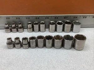 Vintage Craftsman “2ꓨ” & “G” Series 19pc 3/8” Drive SAE & MM Socket Set - Picture 1 of 10