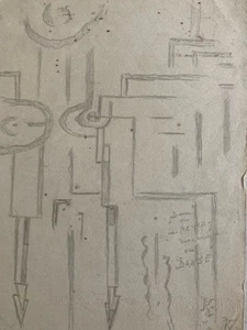 Sehr schöne Papierzeichnung 1940 Jeanne Kosnick Kloss Bleistift Abstraktion - Bild 1 von 15