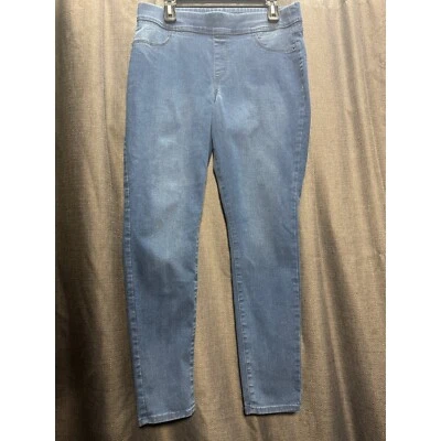 Pantalones informales cómodos cintura elástica aspecto de mezclilla jeggings azul marino antiguo 12 Foto 1 de 4