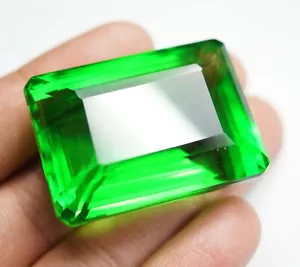 150 Ct GIE Certified Natural Brazilian Emerald Cut Green Topaz Loose Gemstone - Picture 1 of 5