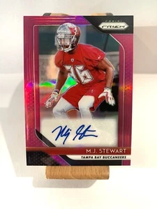 MJ Stewart 2018 Prizm Pink Prizms RC Auto Tampa Bay Buccaneers Bucs UNC M.J. - Bild 1 von 5