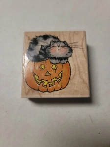 JACK O'LANTERN KITTY PENNY NERO MARGARET SHERRY TIMBRO GOMMA MONTATO HALLOWEEN - Foto 1 di 2