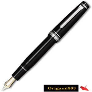 Pluma Estilográfica Sailor Equipo Profesional Plateada 21K Negra Fina (F) 11-2037 - Imagen 1 de 11