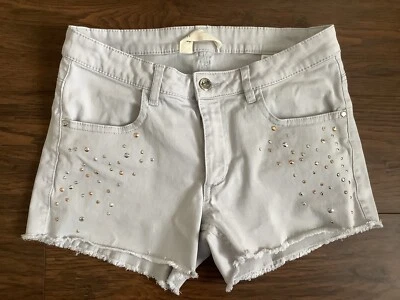 Pantalones Cortos H&M Gris Con Brillos Niñas Talla 14Y Foto 1 de 4