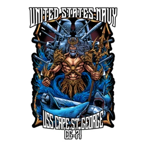 Decalcomania USS Cape St. George CG-71 guerra di superficie veterano servizio precedente USN 5" - Foto 1 di 1