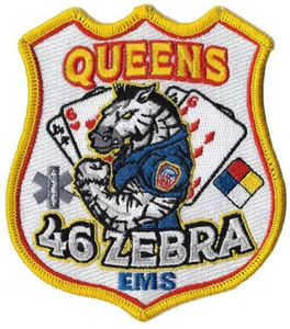 New York City EMS 46-Zebra Queens NUOVO Fire EMS Patch - Foto 1 di 1