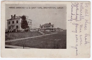 Marine Barracks-U.S. Navy Yard Postcard Bremerton Washington PM 1907     Z9 - Picture 1 of 2