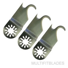 3 x Carpet Cutting Hook Blade Oscillating Tool - Fein Multimaster Compatible