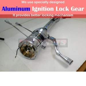Chrome Stainless 30" Auto Column shift Tilt Steering Column GM Chevy No Ignition - Picture 1 of 6