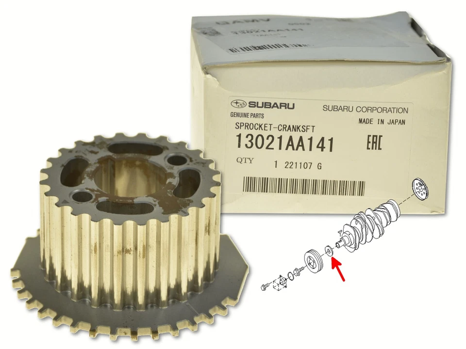 Pulley Crankshaft Timing Gear 13021AA141 OE for Subaru Forester Impreza Legacy - Image 1 of 1