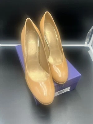 Stuart Weitzman 9,5 голая/бежевая лакированная кожа Adobe анилиновые туфли-лодочки - Изображение 1 из 4