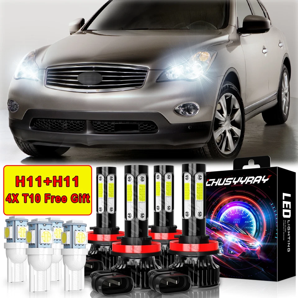For Infiniti EX35 2008-2012 6000K 4X Front LED Headlight Bulbs Combo - Image 1 of 4