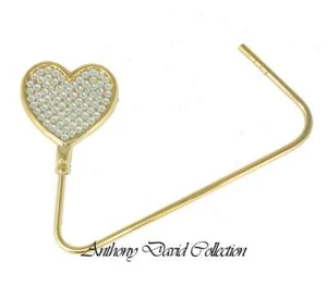 Colgador de bolso de cristal corazón dorado con cristales de Swarovski - Imagen 1 de 1