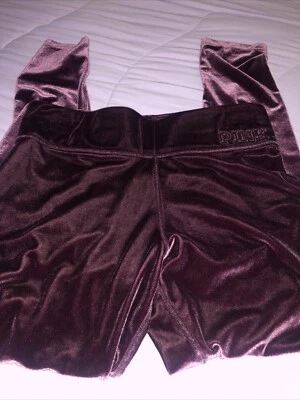 Vs PINK Velour Leggings L Burgundy - Image 1 of 4