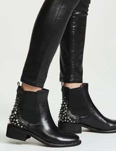 Sam Edelman Dover Chelsea Black Leather Studded Ankle Boot Size 5 NWOT - Picture 1 of 11