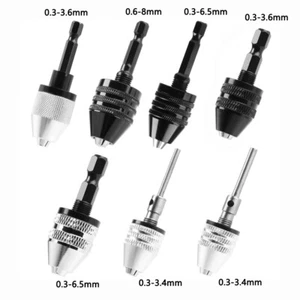 Keyless Drill Chuck Quick Change Hex / Round Shank For Dremel Electric Grinder - Picture 1 of 11