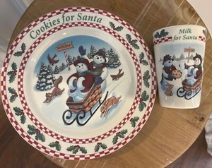 Galletas Longaberger para trineo de Santa Belle y plato frío y taza 1998 - Imagen 1 de 12