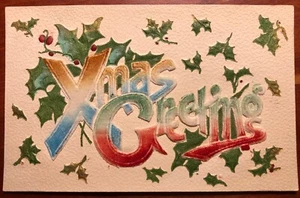 X-Mas Gruß Add-On Weihnachten gedruckt 1911 - Bild 1 von 2