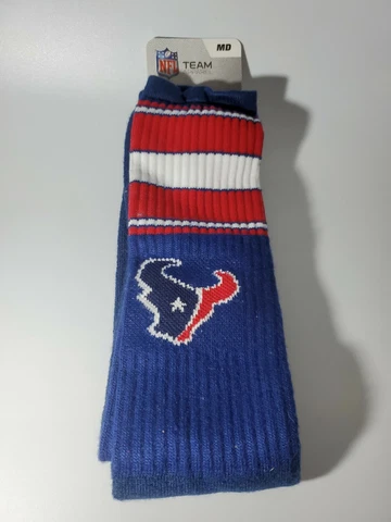 NFL Houston Texans Crew Socks Medium 5-10 New Cover