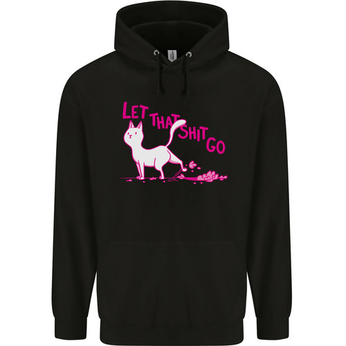 RHUDE Felpa con cappuccio uomo Cat Let That Sh!t Go Funny Pet Kitten Rude 80% cotone