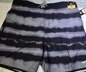 Speedo Mens Swim Trunks Shorts Tie DYE Black Gray XXL Drawstring UV 50+ - Picture 1 of 13