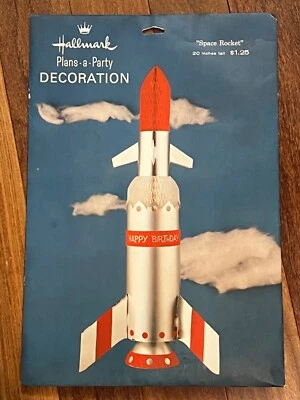 Centro de mesa vintage Hallmark Plans-a-Party COHETE decoración cumpleaños 20" Foto 1 de 4