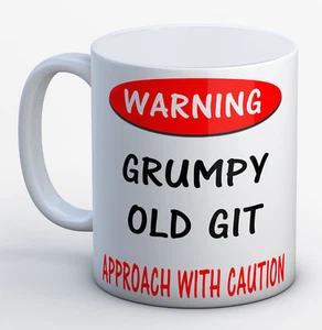 WARNING GRUMPY OLD GIT - Funny Novelty Birthday Xmas Mug - Fast & Free Dispatch - Picture 1 of 2