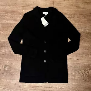 NWT Splendid Black Chunky Ribbed Knit Cardigan Size XS MSRP $228 - Picture 1 of 8