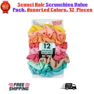 Paquete económico Scunci Hair Scrunchies, colores surtidos, 12 piezas Foto 1 de 4