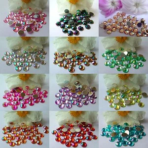 1000 5mm Flat Back Acrylic Round Chessboard AB Rhinestones FREE UK P&P - Picture 1 of 14