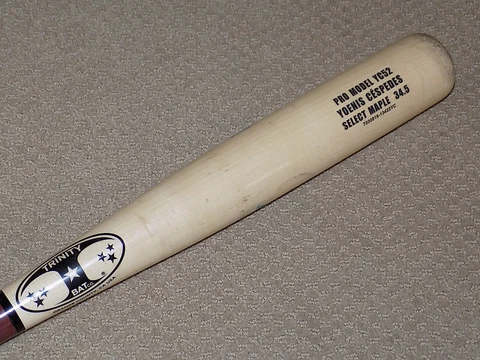 Yoenis Cespedes Maple Trinity Game Used Bat 2016 New York Mets Oakland A's Cover