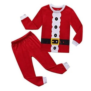Little Girls' Long Sleeve Pajamas Sets Toddler 100% Cotton 5T Red/Christmas - Picture 1 of 7
