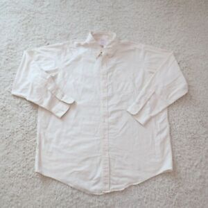 Brooks Brothers Shirt Mens 18.5 37 Ivory Button Up Makers Merchants USA Dress