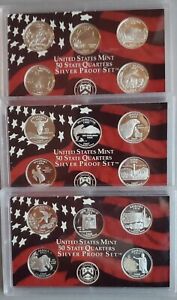3 - Silver Proof State Quarter Sets *2006, 2007, & 2008* 15 Coins = 15 States