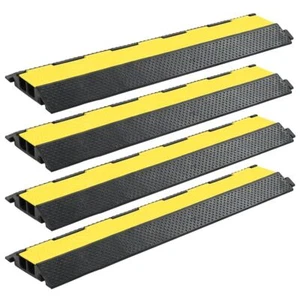 4pc Rubber Protector Ramp For Cable Wire Pipe 2-Channel Modular Protective Cover - Picture 1 of 4