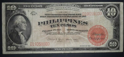 Philippines 10 Pesos 1936 P-84 - Image 1 of 2