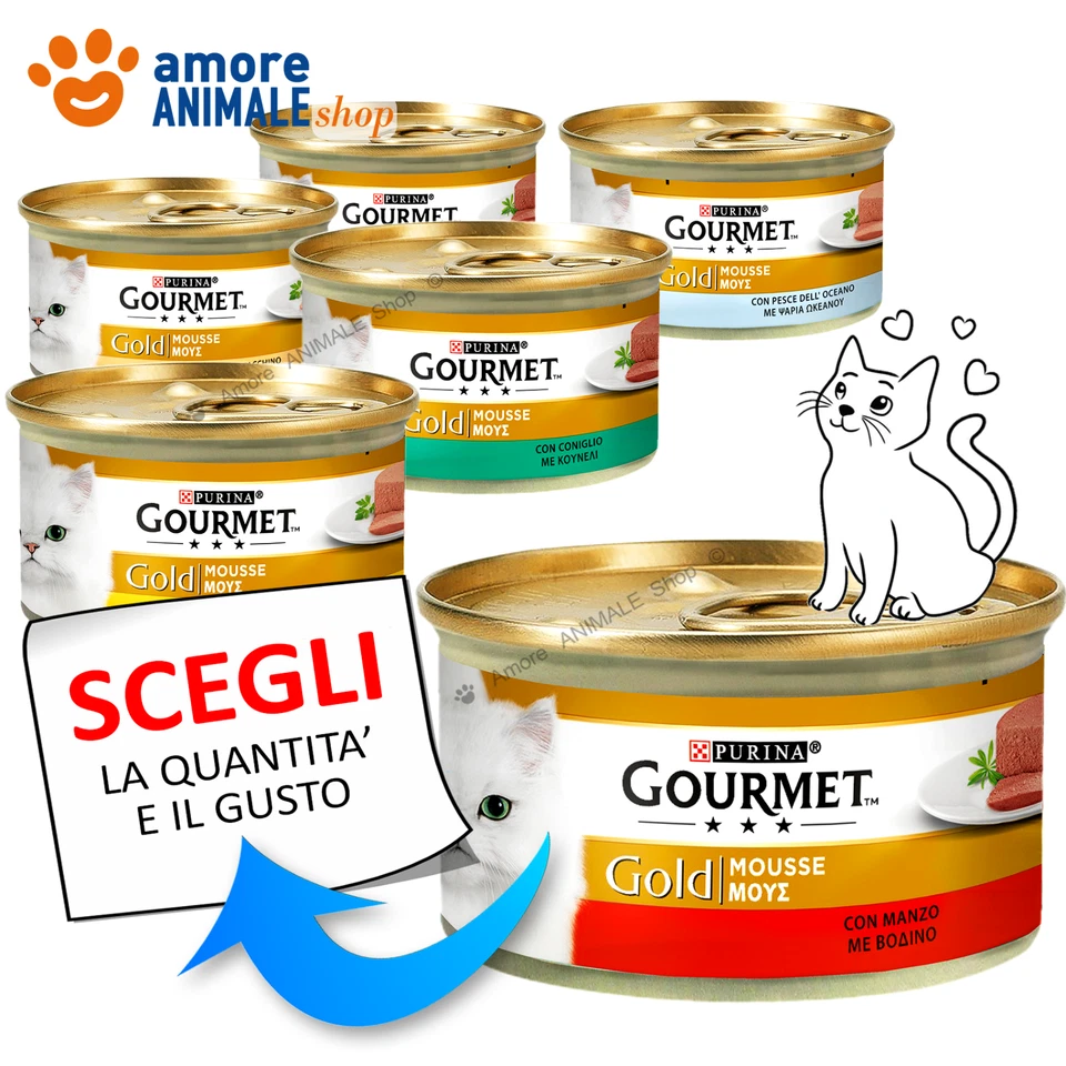 PURINA Cat GOURMET Gold → MOUSSE - 85 gr - GUSTI MISTI - Umido per Gatto, Gatti