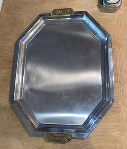 Vintage Jean Couzon Orfevre Art Deco Serving Tray 1985 Made in France 16”x20” - Picture 1 of 9