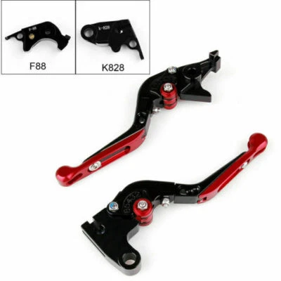Adjustable Fold Extendable Brake Clutch Levers For Kawasaki ZX10R 6R 750R Red T9 - Image 1 of 4