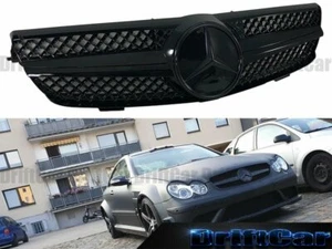 Fit with 04-09 W209 CLK-Class Coupe Front Fence Grille Shiny Black DGB Style Set - Picture 1 of 4