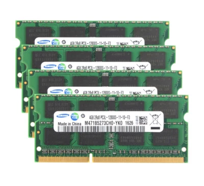 Samsung 16GB 4X 4GB 2RX8 DDR3L 1600MHz PC3L-12800S 204PIN SO-DIMM Laptop RAM 4 G - Image 1 of 4